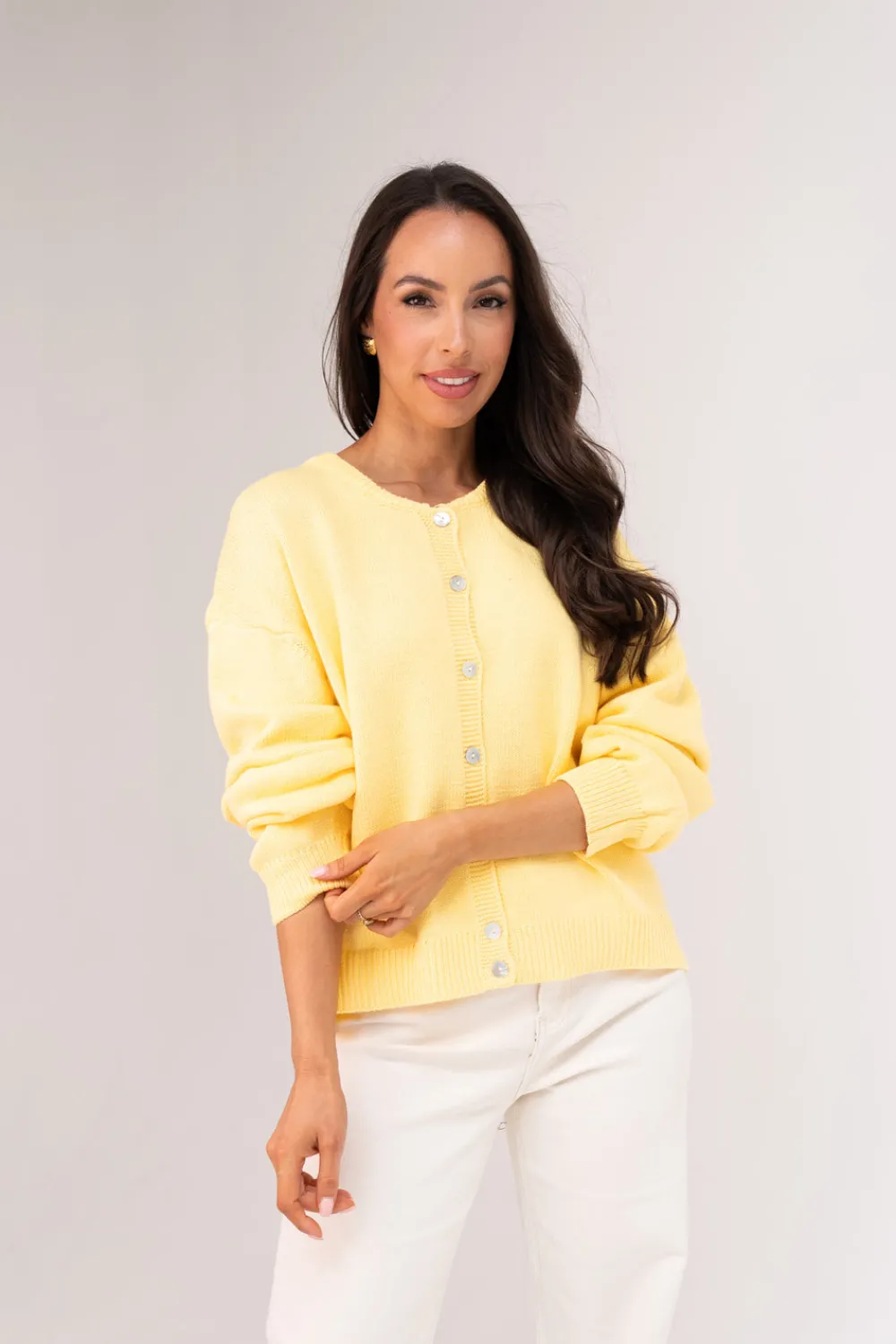The Walk in Wardrobe Jumpers & Cardigans>Kendra Round Neck Cardigan In Pink