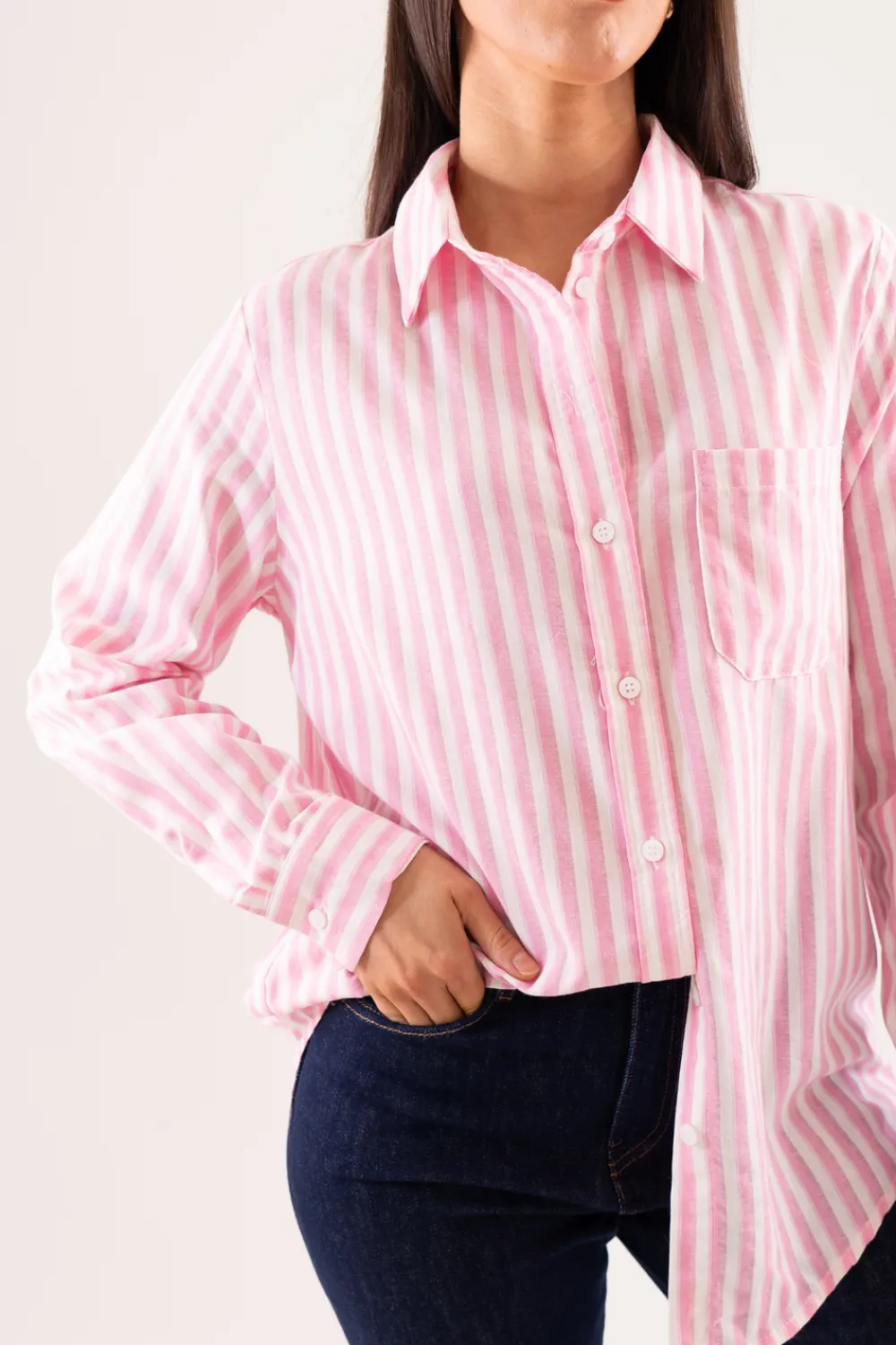 The Walk in Wardrobe Shirts>Kendra Stripe Shirt In Pink