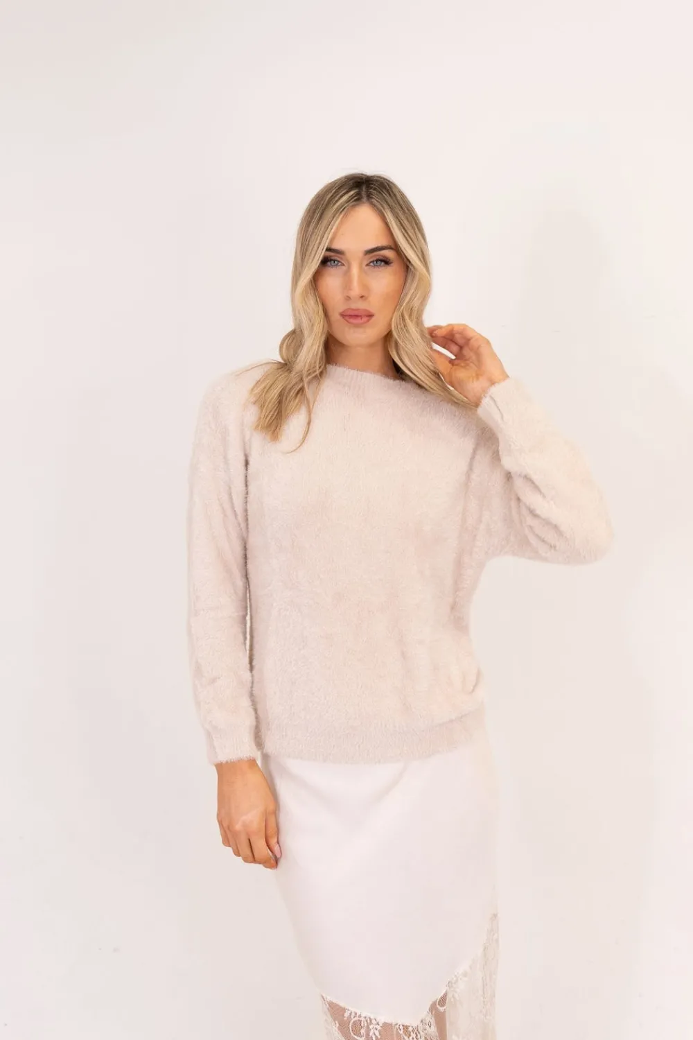 The Walk in Wardrobe Knitwear|Jumpers & Cardigans>Leah Textured Jumper In Neutral