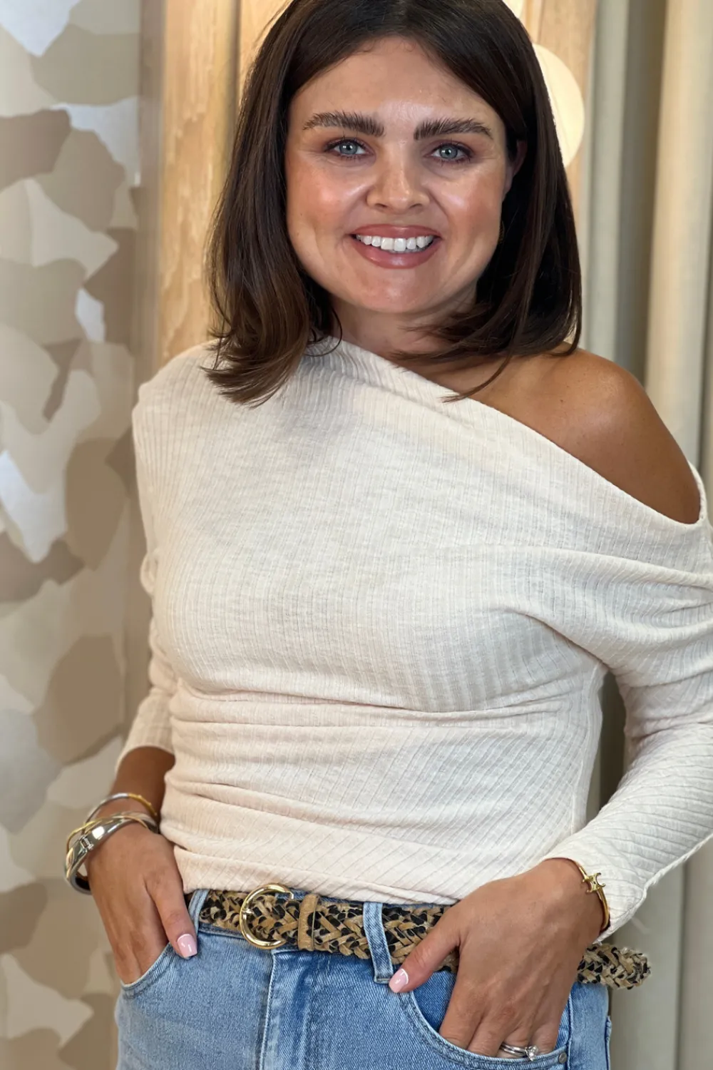 The Walk in Wardrobe Knitwear|Jumpers & Cardigans>Lila Asymmetric Jumper In Neutral