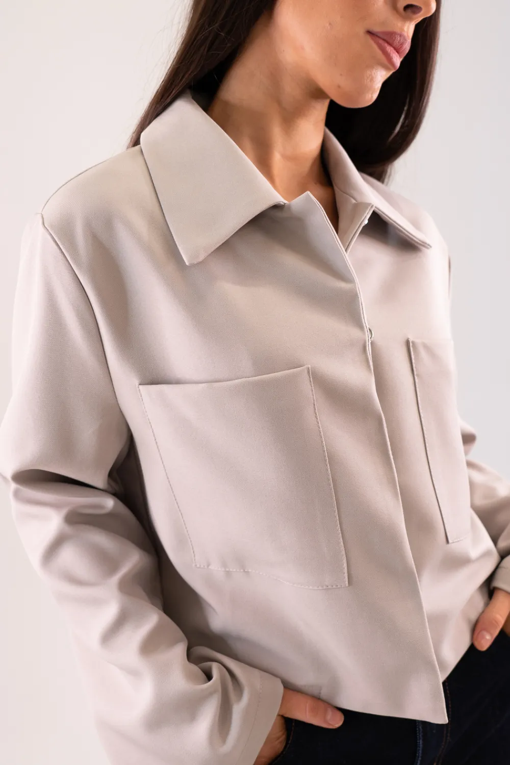 The Walk in Wardrobe Coats & Jackets>Lila Crop Jacket In Grey