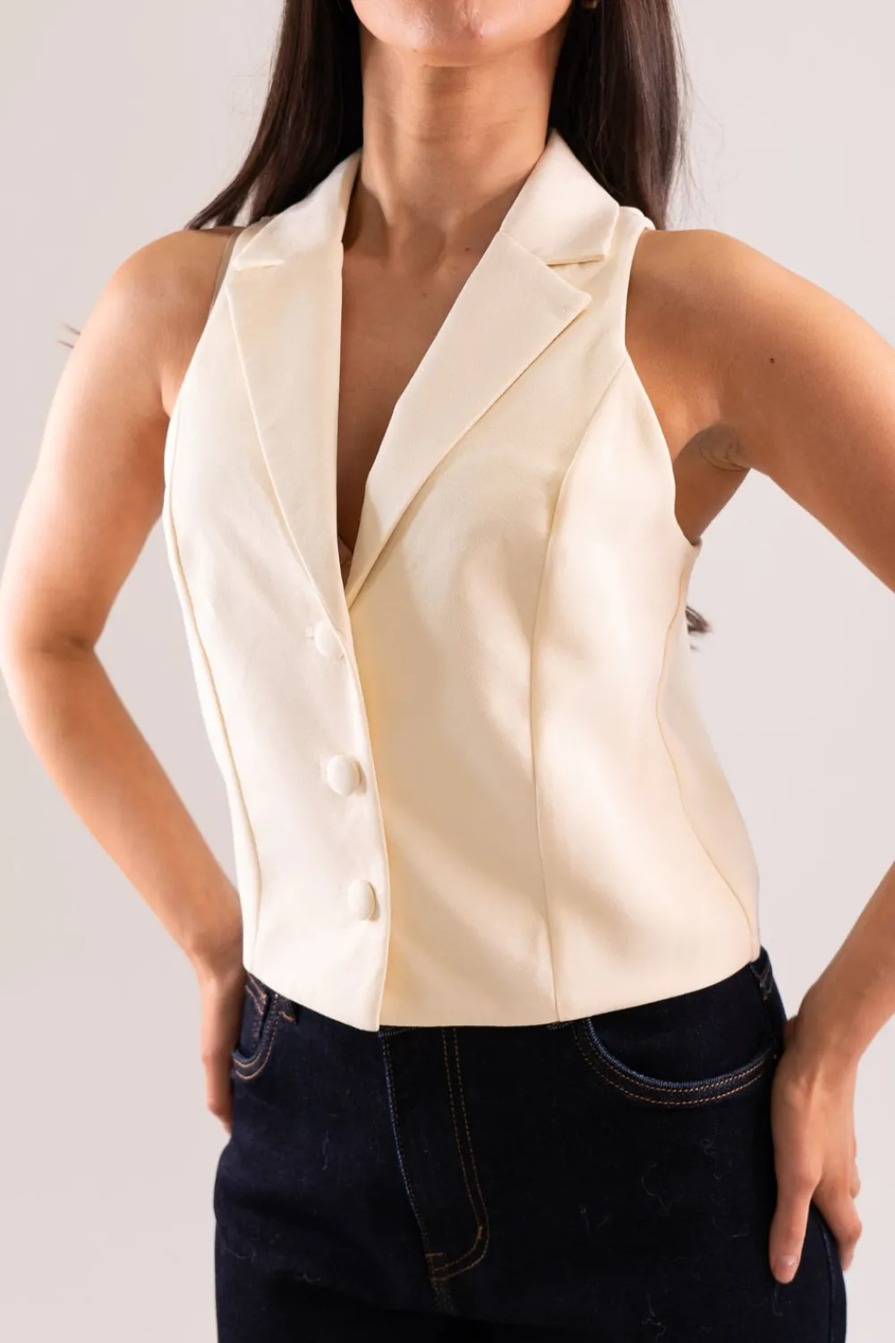 The Walk in Wardrobe Tops>Lila Waistcoat In Lemon