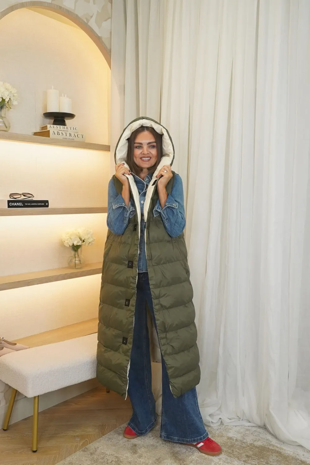 The Walk in Wardrobe Coats & Jackets>Love Laura Reversible Gilet In Black & Neutral