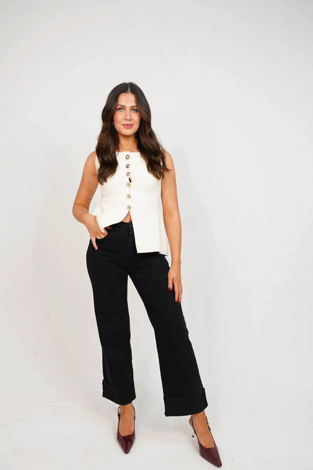 The Walk in Wardrobe Wide Leg Jeans><noscript><img width=