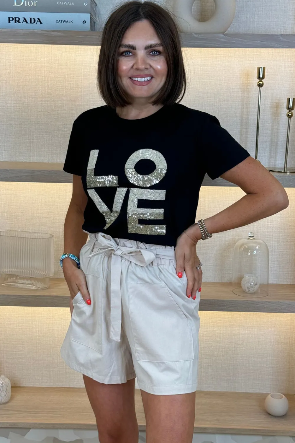 The Walk in Wardrobe Shorts>Lucy Tie Waist Shorts In Neutral