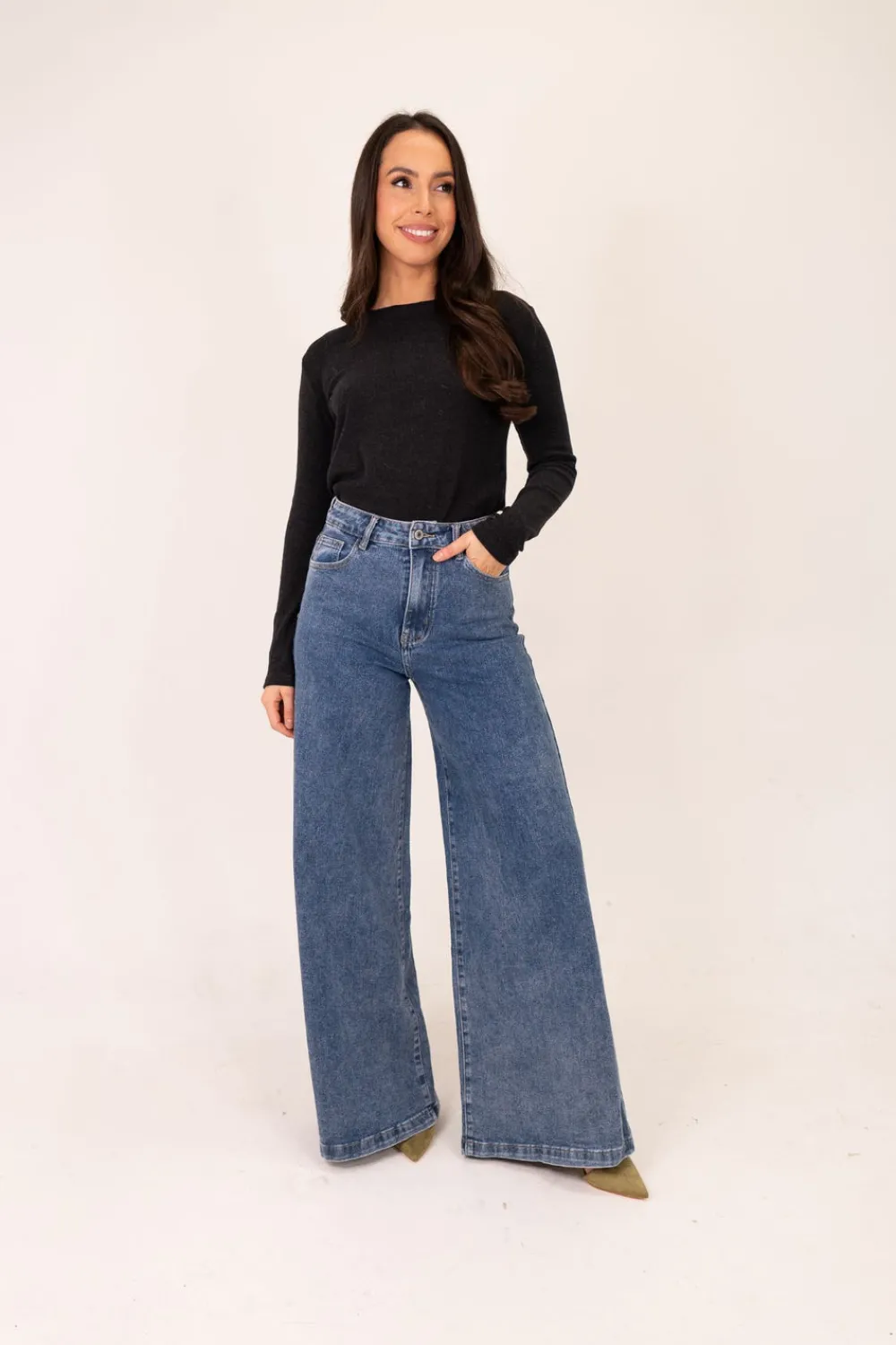 The Walk in Wardrobe Wide Leg Jeans><noscript><img width=