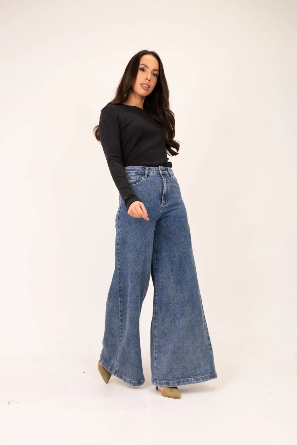 The Walk in Wardrobe Wide Leg Jeans><noscript><img width=