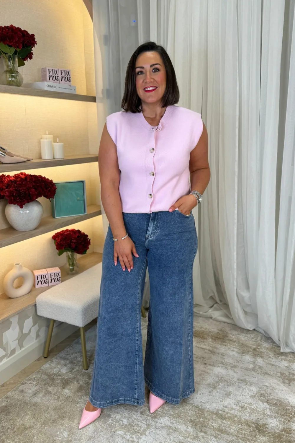 The Walk in Wardrobe Wide Leg Jeans><noscript><img width=