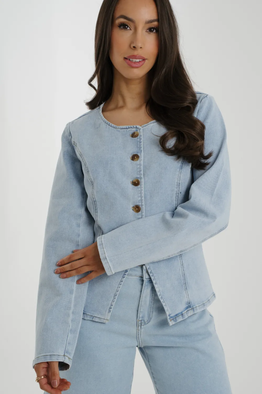 The Walk in Wardrobe Coats & Jackets>Lynne Long Sleeve Jacket In Light Wash