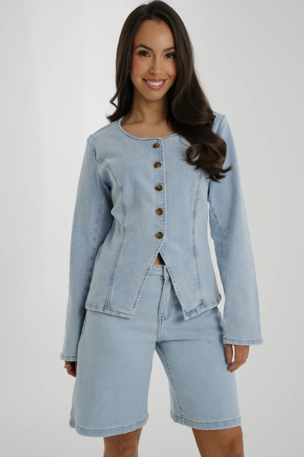 The Walk in Wardrobe Coats & Jackets>Lynne Long Sleeve Jacket In Light Wash