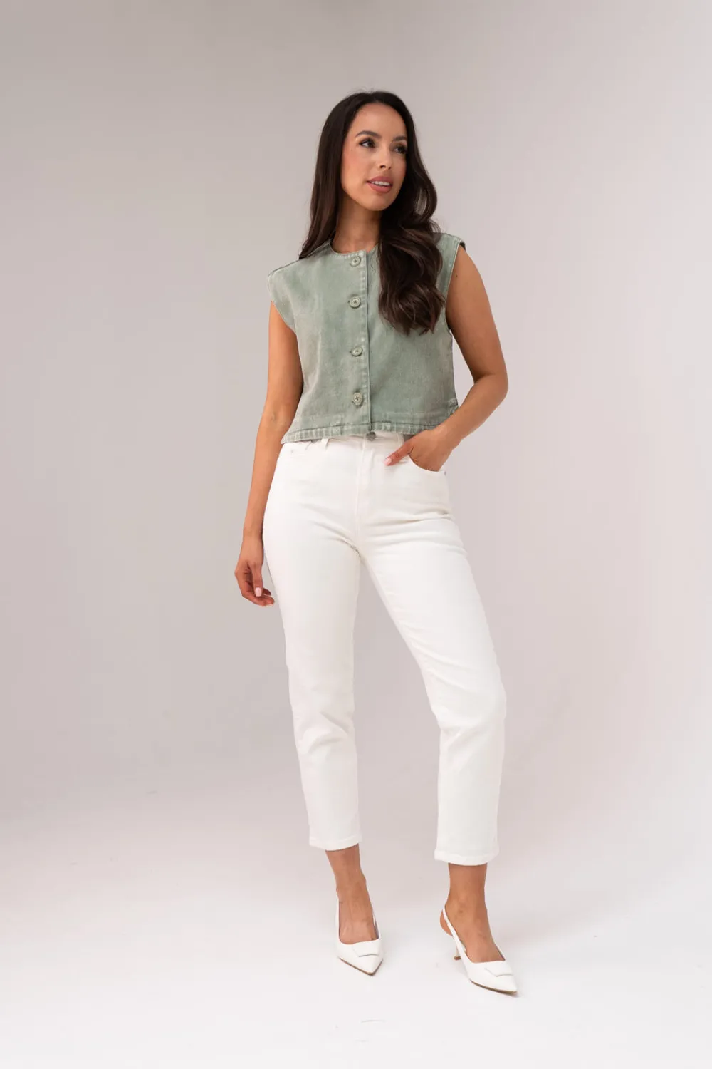 The Walk in Wardrobe Mom Jeans>Lynne Mom Jeans In White