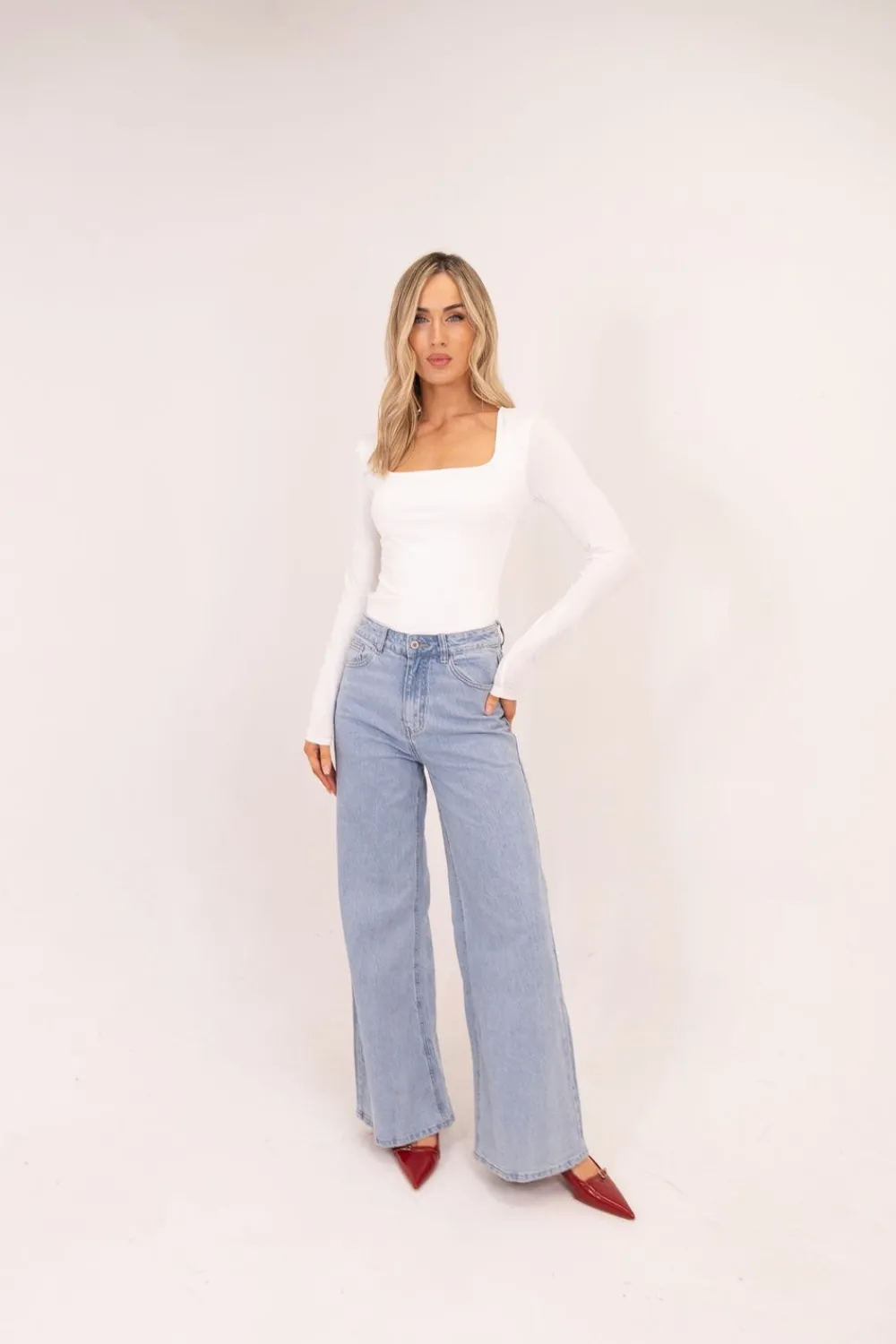 The Walk in Wardrobe Wide Leg Jeans><noscript><img width=
