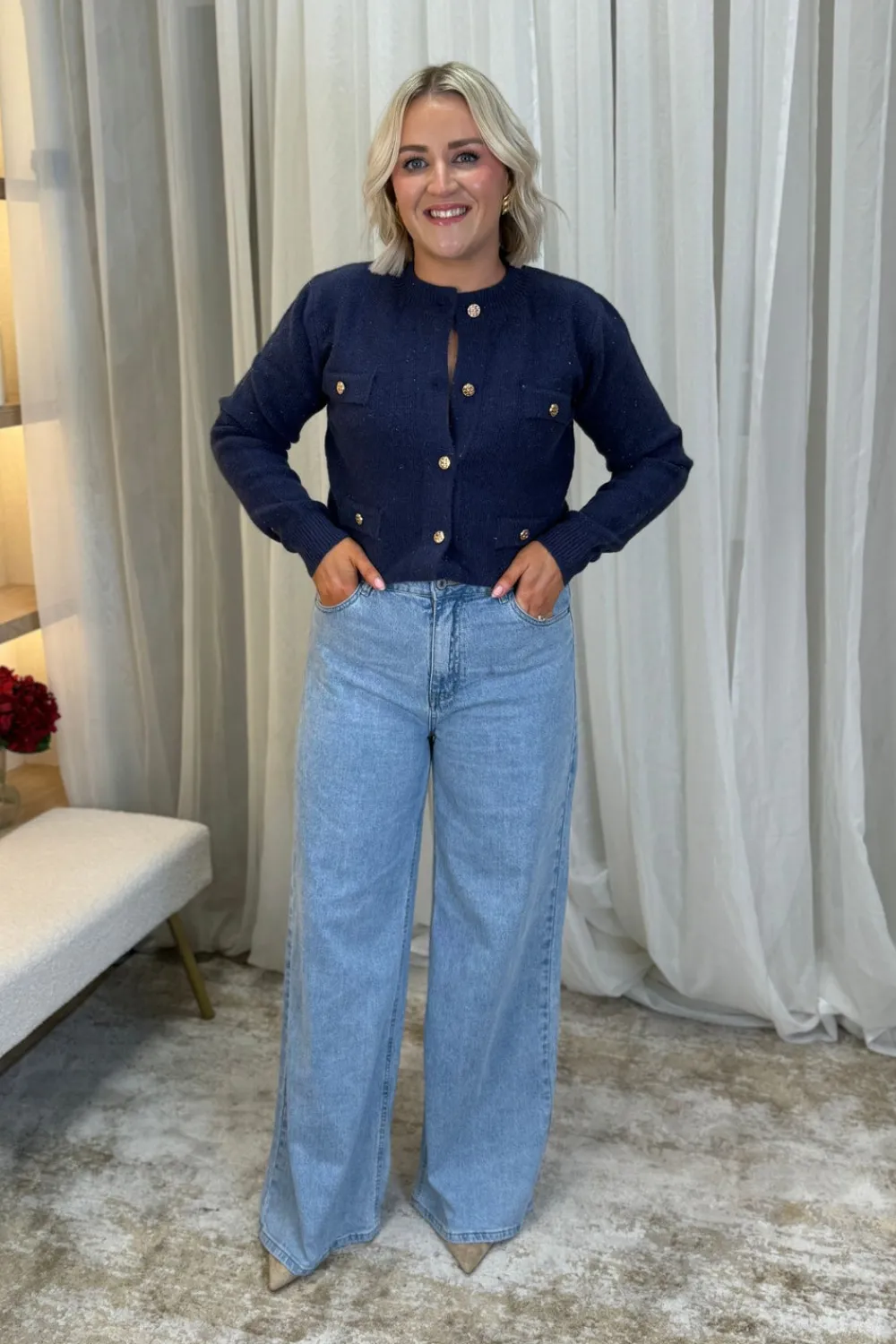 The Walk in Wardrobe Wide Leg Jeans><noscript><img width=