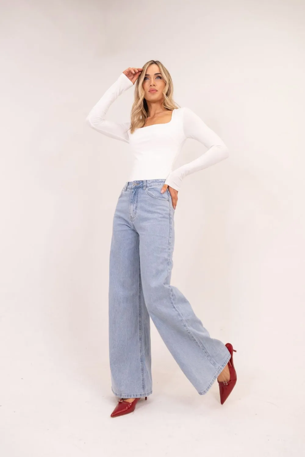 The Walk in Wardrobe Wide Leg Jeans><noscript><img width=
