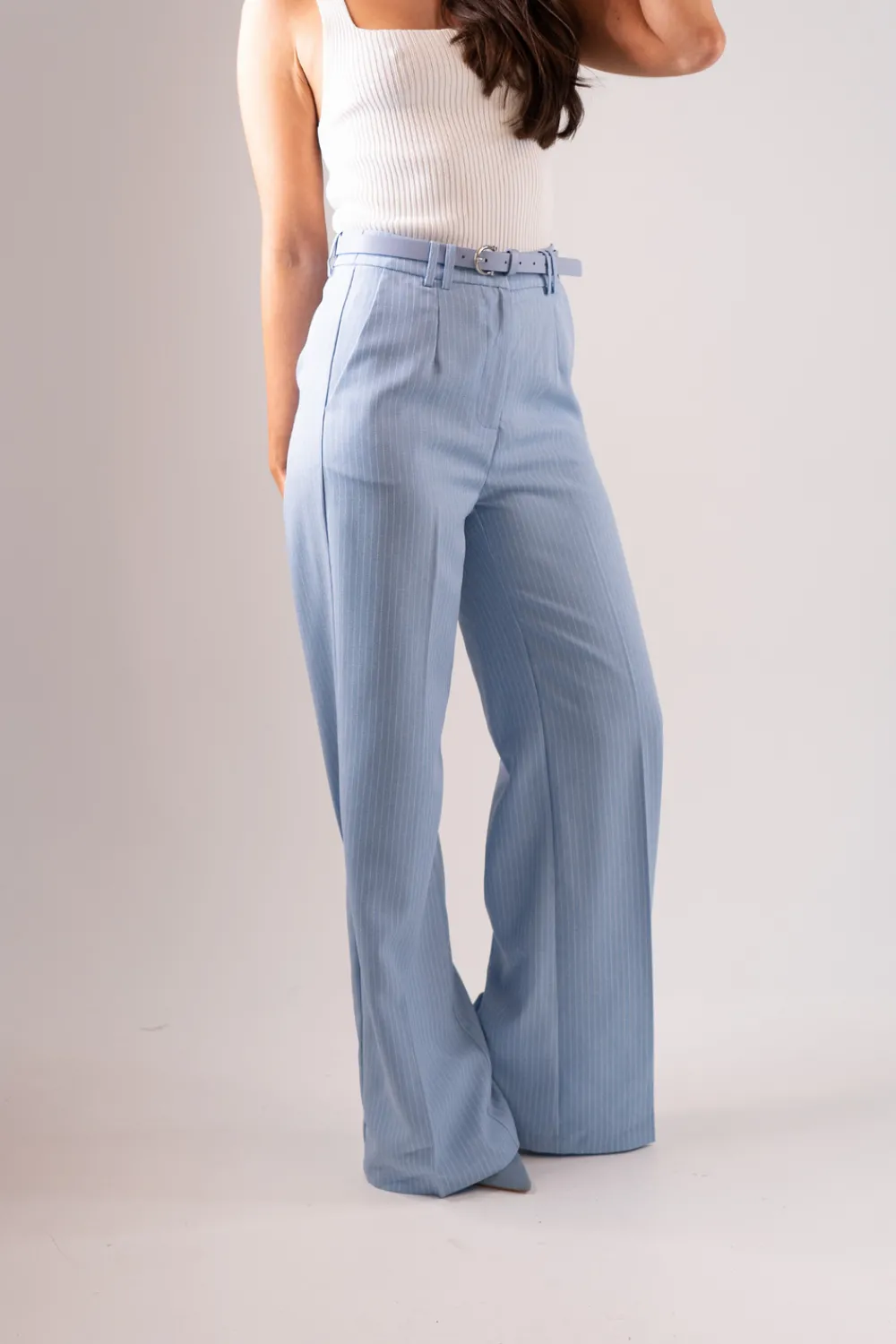 The Walk in Wardrobe Trousers>Maria Belted Trousers In Blue
