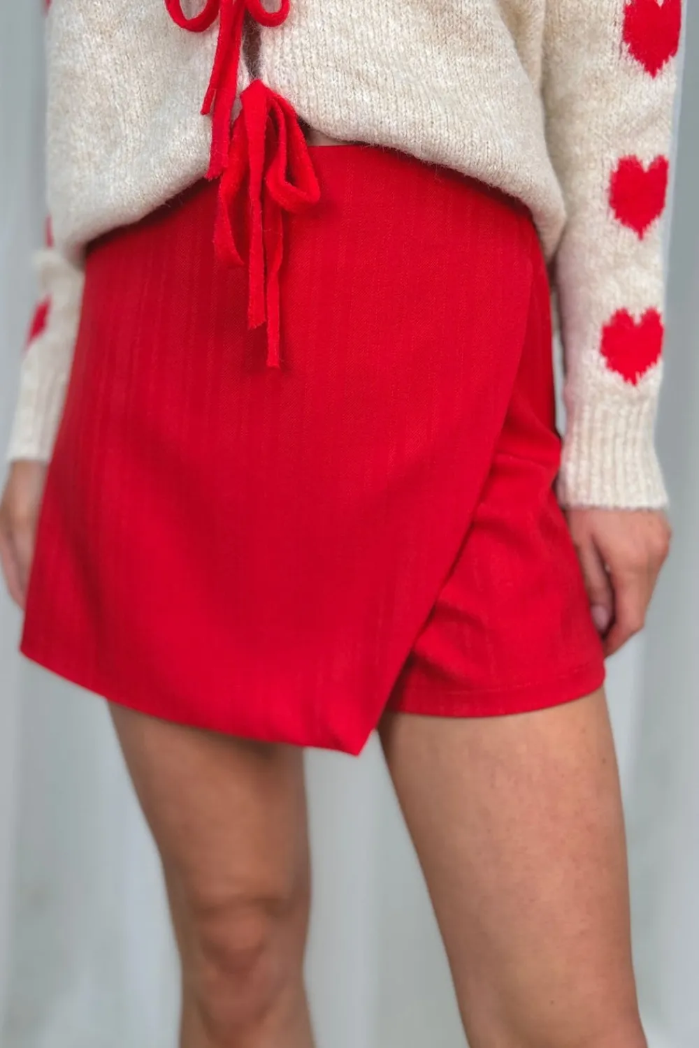 The Walk in Wardrobe Skirts & Skorts>Maria Wrap Skort In Red