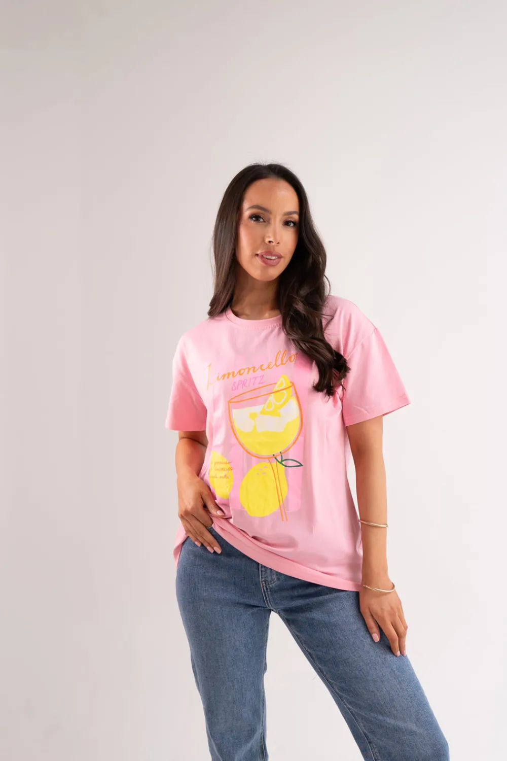 The Walk in Wardrobe T-Shirts|Tops>Melanie Limoncello Spritz T-Shirt In Pink