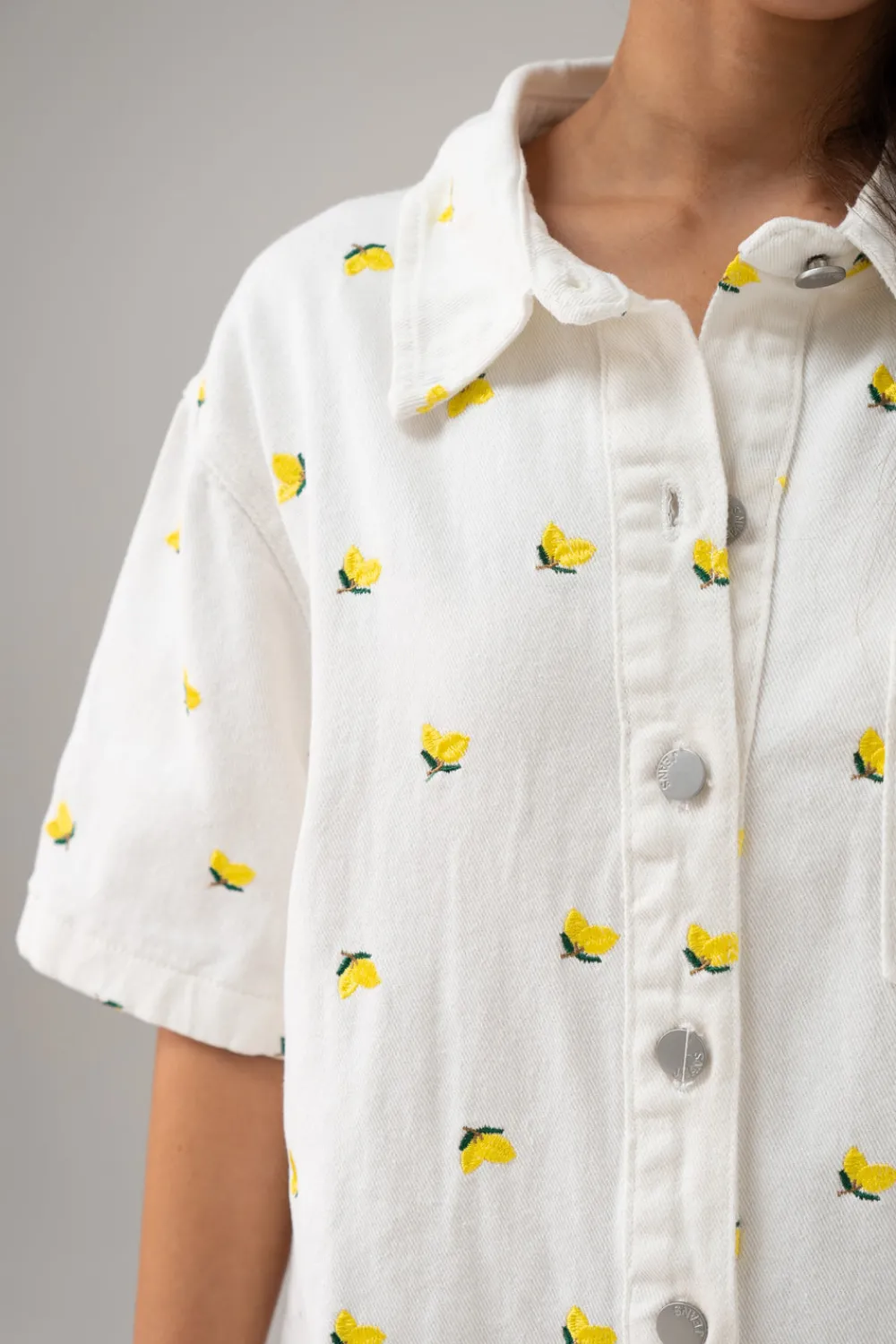 The Walk in Wardrobe Jumpsuits & Playsuits>Millie Lemon Detail Playsuit In White