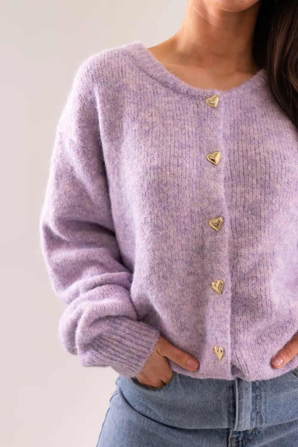 The Walk in Wardrobe Knitwear|Jumpers & Cardigans>Millie Textured Cardigan In Lilac