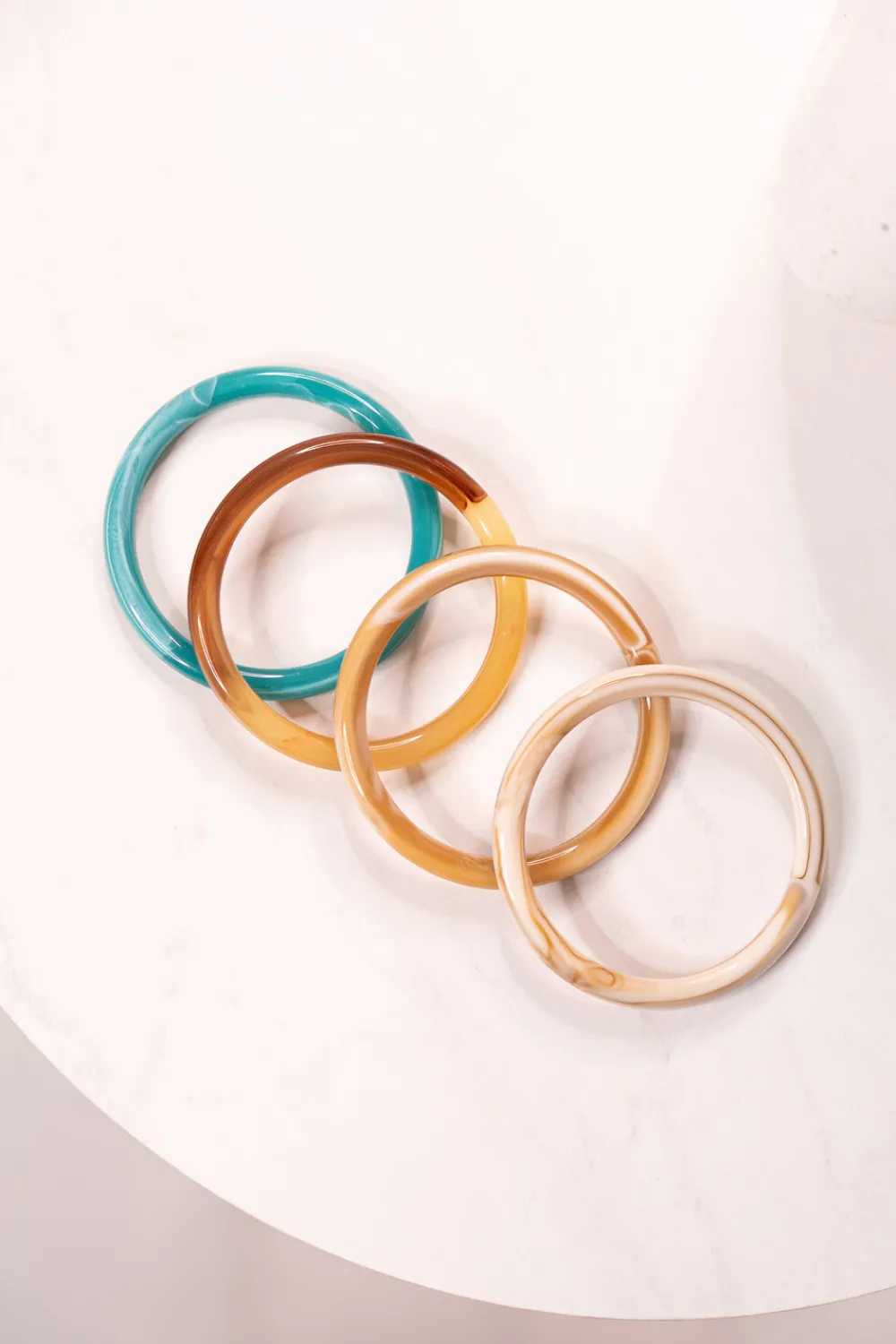 The Walk in Wardrobe Jewellery>Olive Bangle Stack In Turquoise Mix