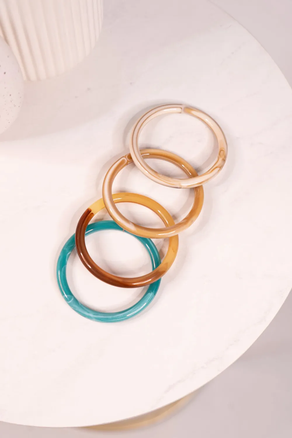The Walk in Wardrobe Jewellery>Olive Bangle Stack In Turquoise Mix