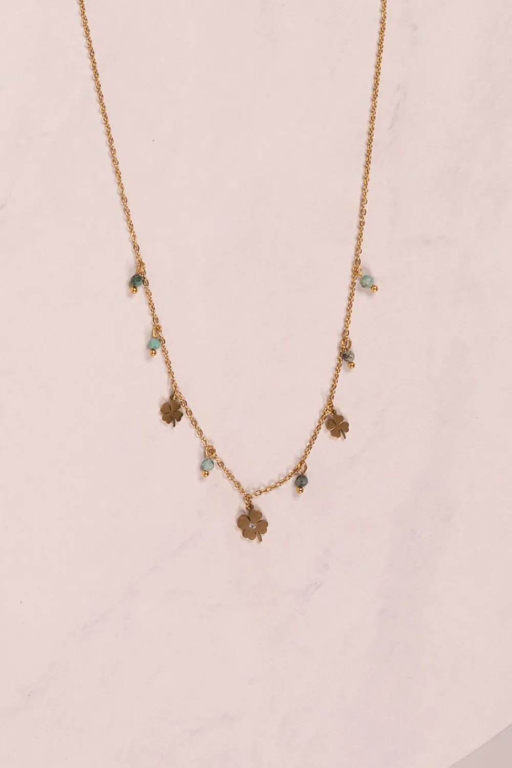The Walk in Wardrobe Jewellery>Olive Charm Necklace In Turquoise Mix