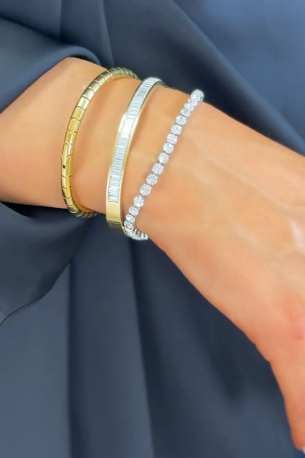 The Walk in Wardrobe Jewellery>Olive Diamanté Bracelet In Silver