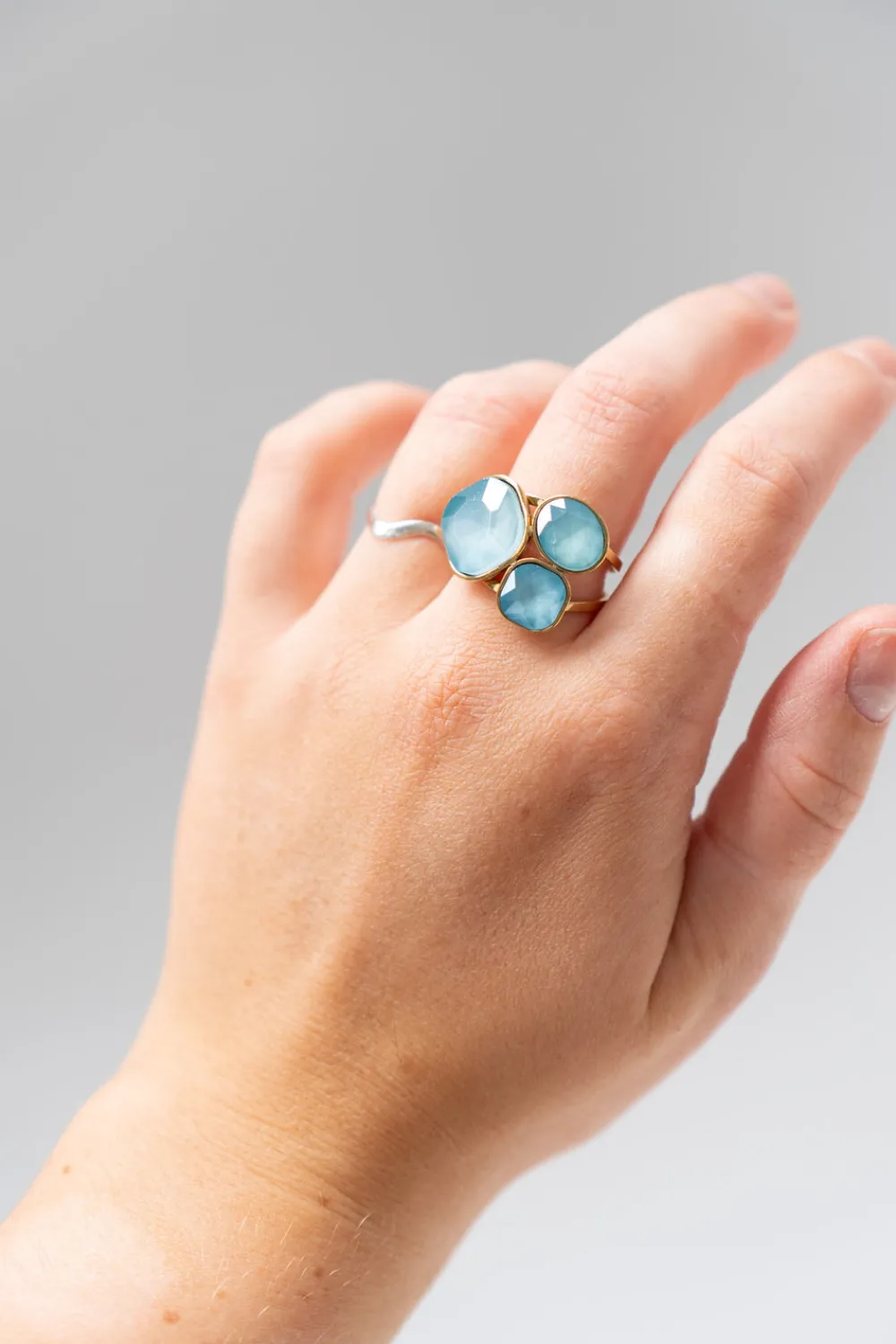 The Walk in Wardrobe Jewellery>Olive Gemstone Ring In Turquoise