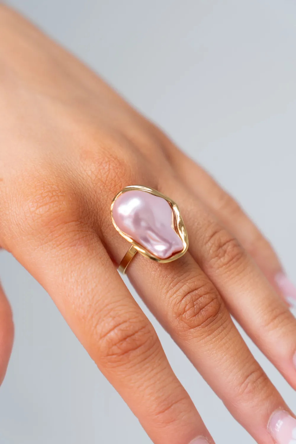 The Walk in Wardrobe Jewellery>Olive Large Stone Ring In Blue