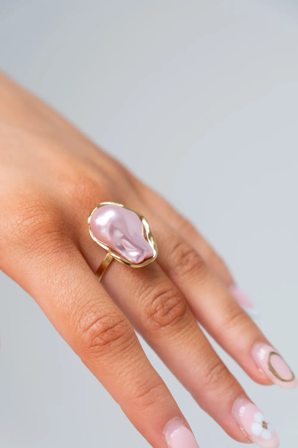 The Walk in Wardrobe Jewellery>Olive Large Stone Ring In Blue