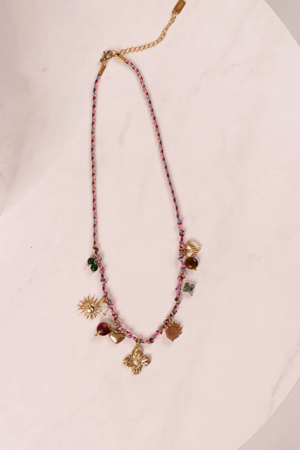 The Walk in Wardrobe Jewellery>Olive Rope Charm Necklace In Multi