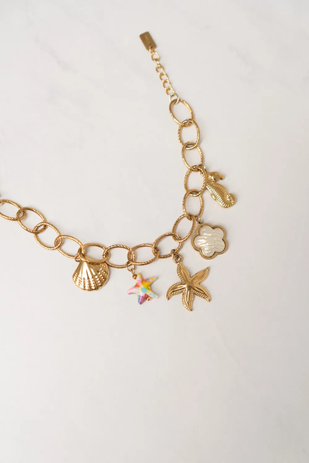 The Walk in Wardrobe Jewellery>Olive Sea Theme Charm Bracelet In Gold
