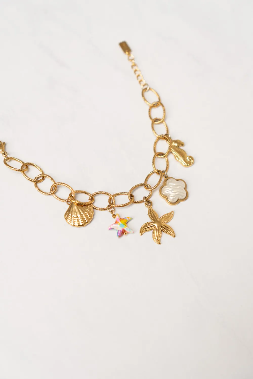 The Walk in Wardrobe Jewellery>Olive Sea Theme Charm Bracelet In Gold