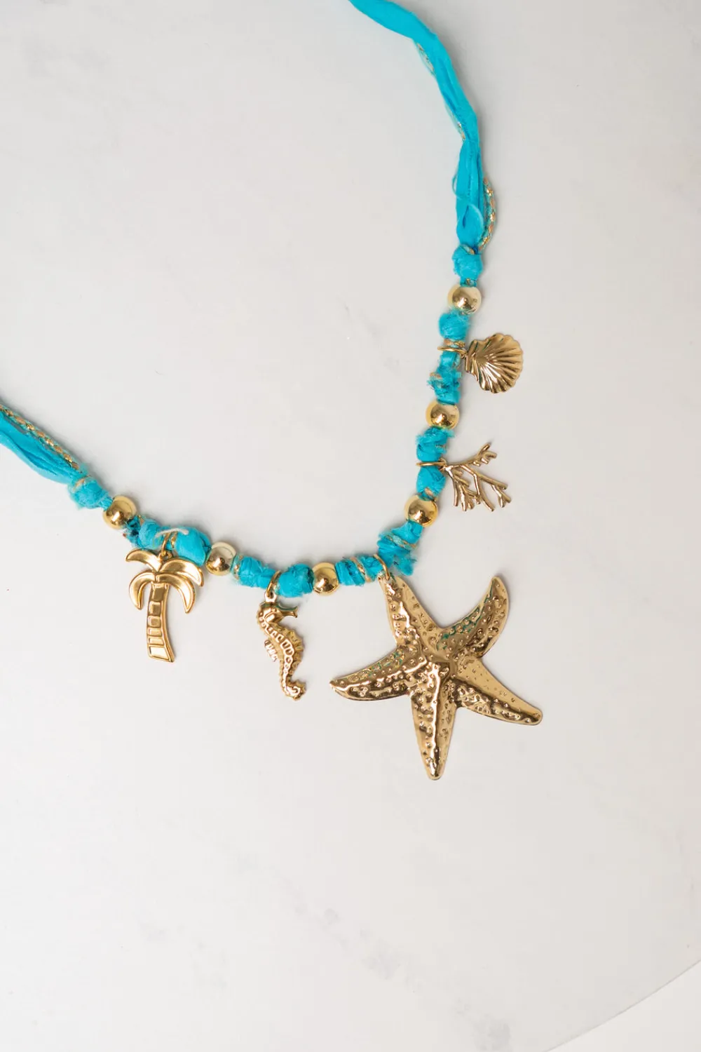 The Walk in Wardrobe Jewellery>Olive Starfish Pendant Necklace In Turquoise