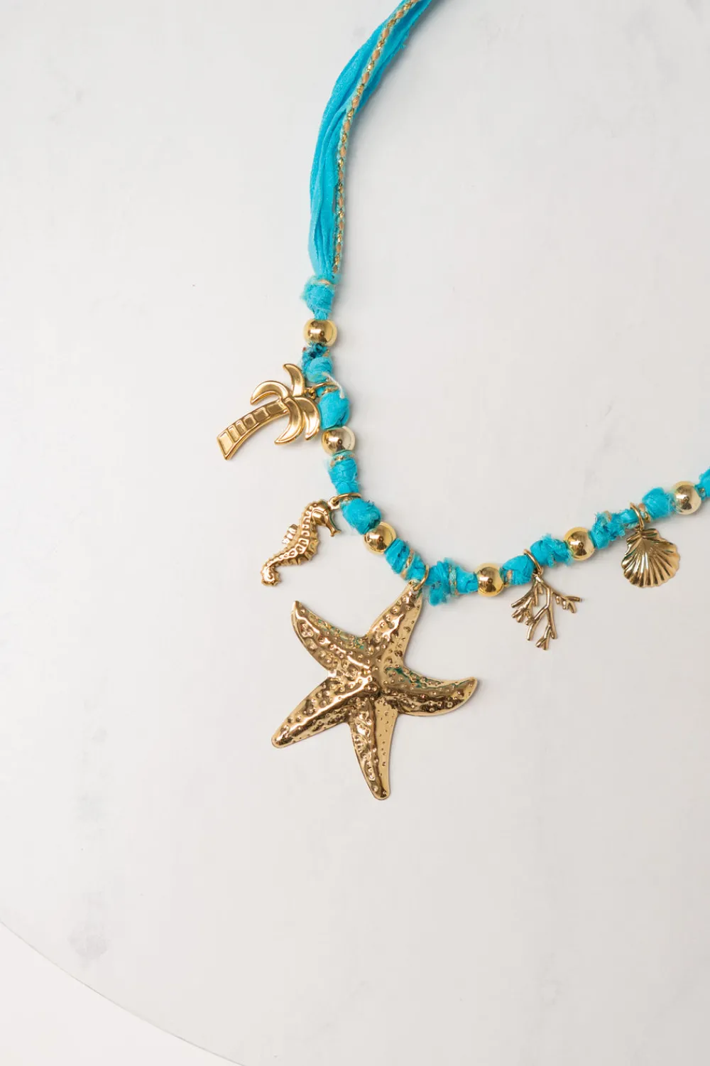 The Walk in Wardrobe Jewellery>Olive Starfish Pendant Necklace In Turquoise