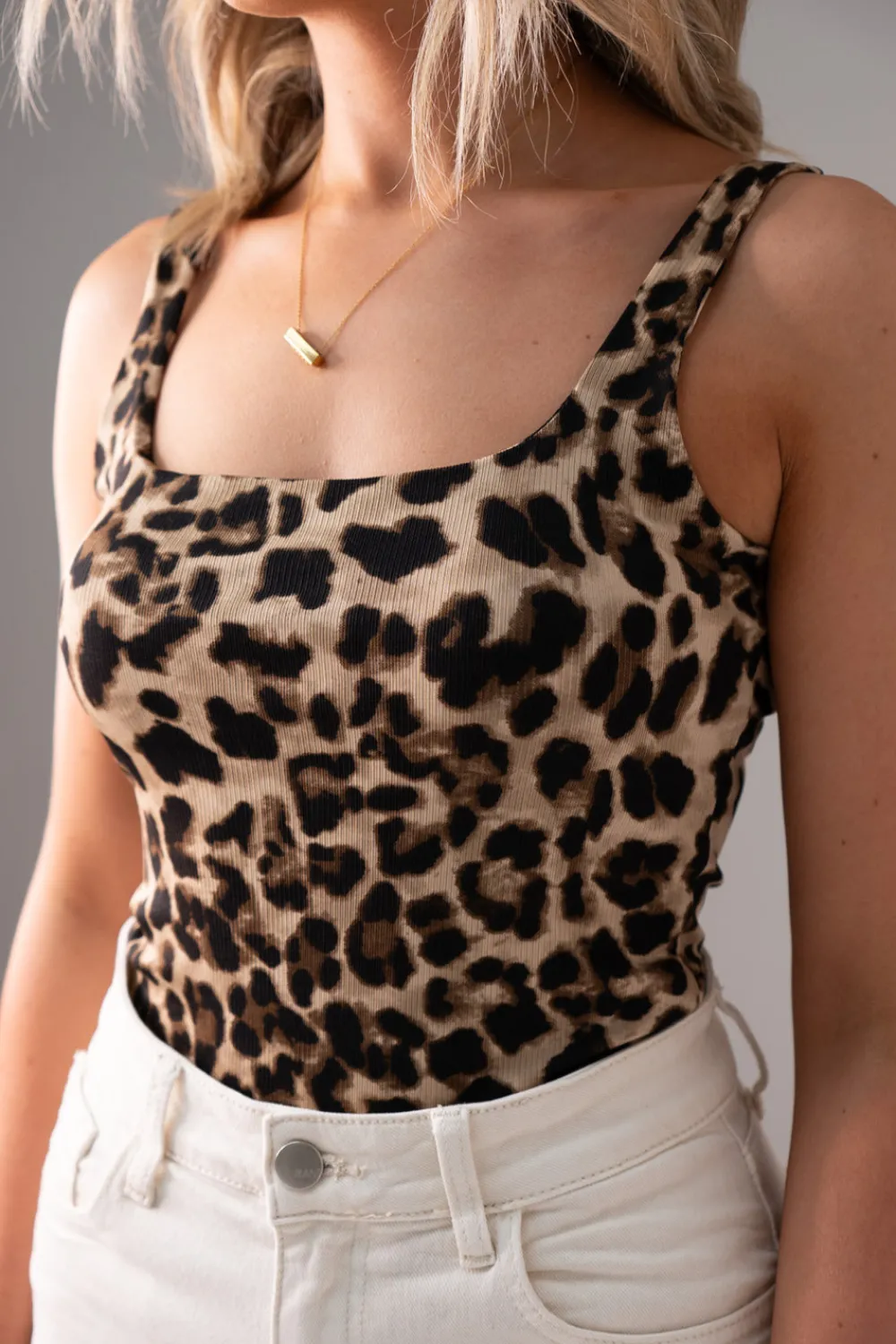 The Walk in Wardrobe Tops>Polly Bodysuit In Leopard Print