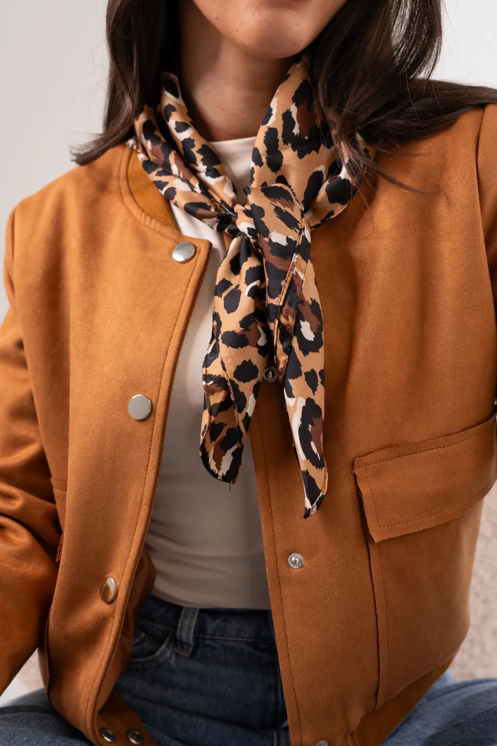 The Walk in Wardrobe Scarves>Polly Neck Scarf In Leopard Print