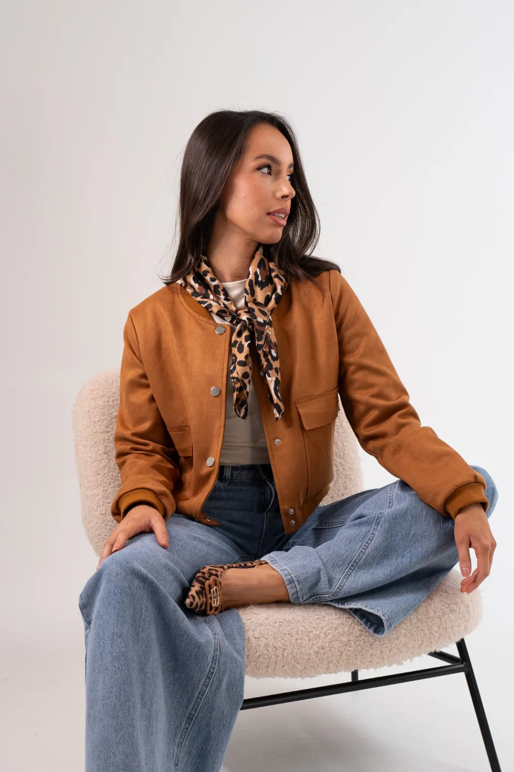 The Walk in Wardrobe Scarves>Polly Neck Scarf In Leopard Print