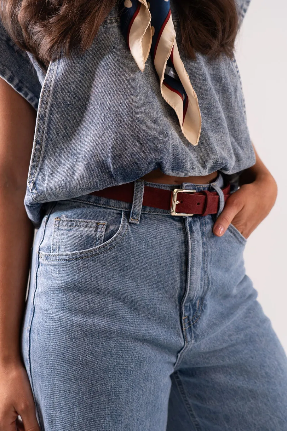 The Walk in Wardrobe Belts>Polly Suede Belt In Wine