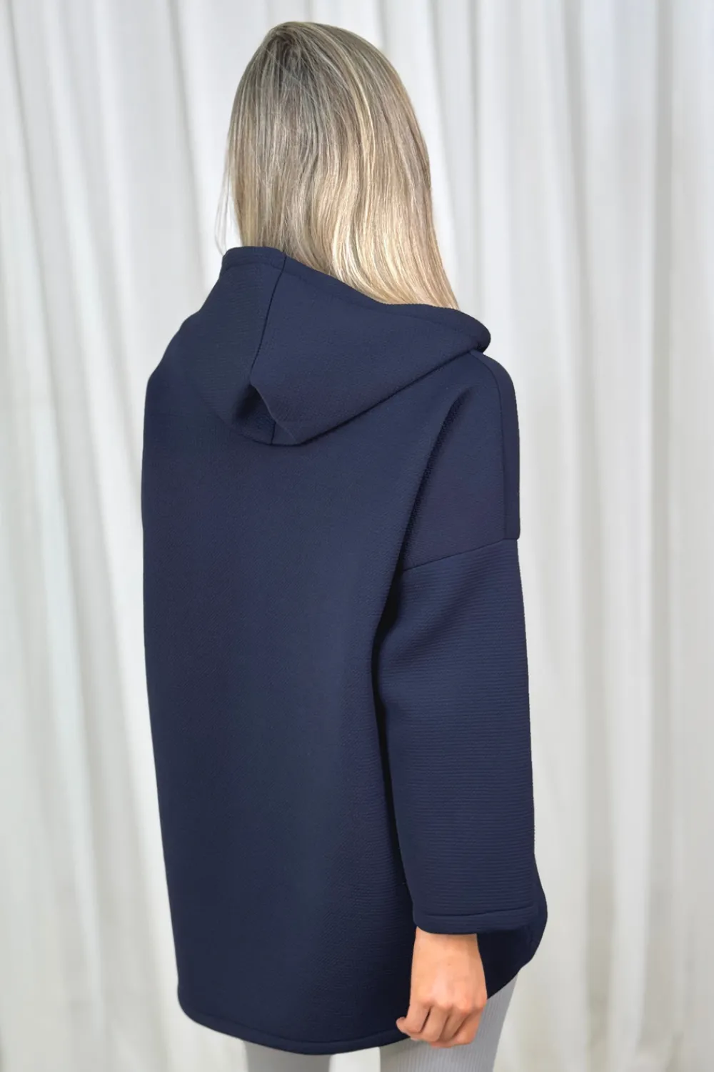 The Walk in Wardrobe Hoodies & Sweatshirts>Polly Zip Front Hoodie In Navy