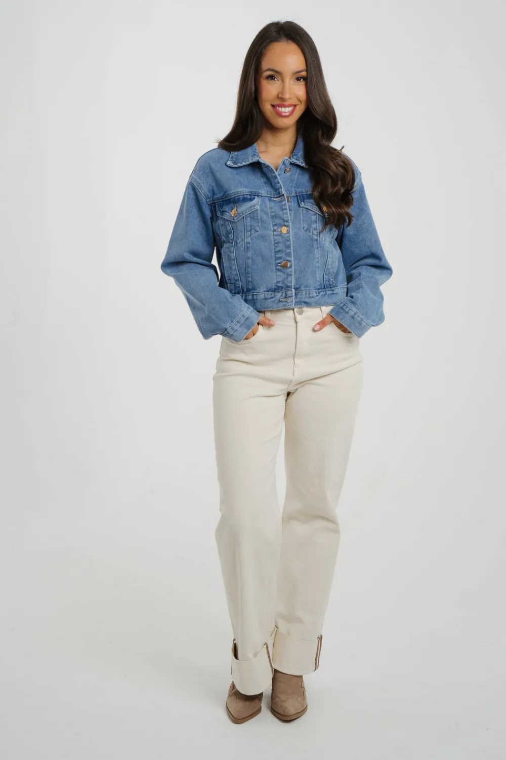 The Walk in Wardrobe Coats & Jackets>Samantha Denim Jacket In Light Wash