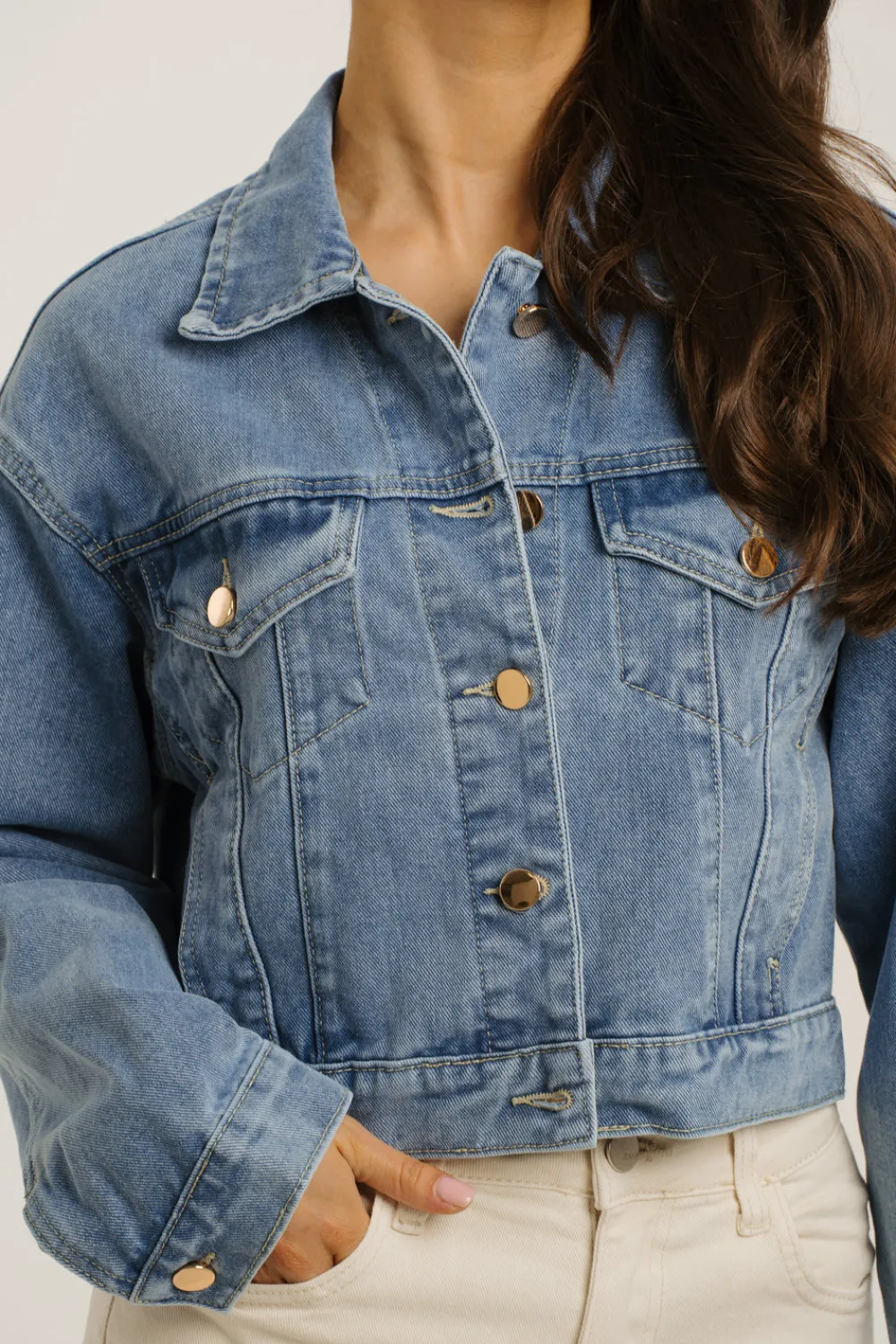 The Walk in Wardrobe Coats & Jackets>Samantha Denim Jacket In Light Wash