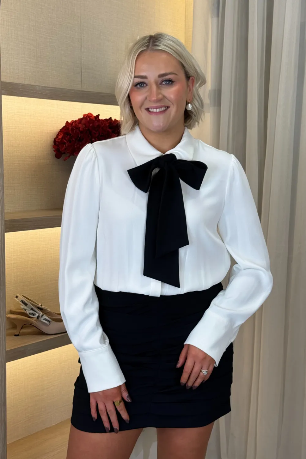 The Walk in Wardrobe Mini Dresses>Sophia Contrast Dress In Monochrome