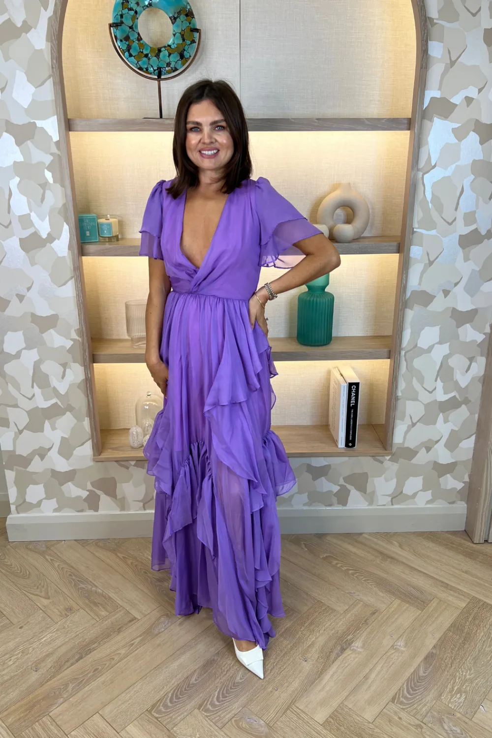 The Walk in Wardrobe Maxi Dresses|Midi Dresses>Sophia Tiered Ruffle Dress In Purple
