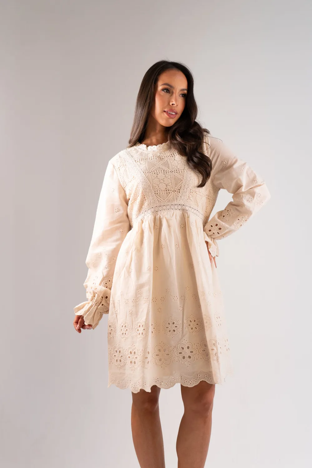 The Walk in Wardrobe Mini Dresses>Una Broderie Anglaise Dress In Black