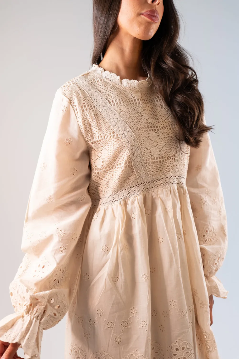 The Walk in Wardrobe Mini Dresses>Una Broderie Anglaise Dress In Black