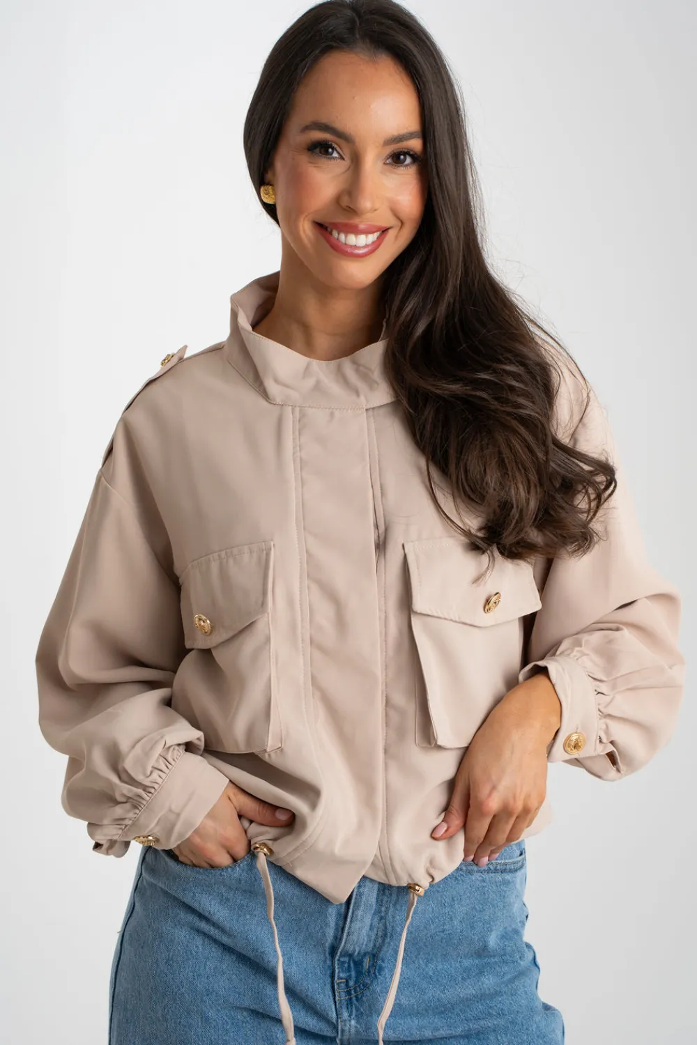 The Walk in Wardrobe Coats & Jackets>Una Cargo Jacket In Beige