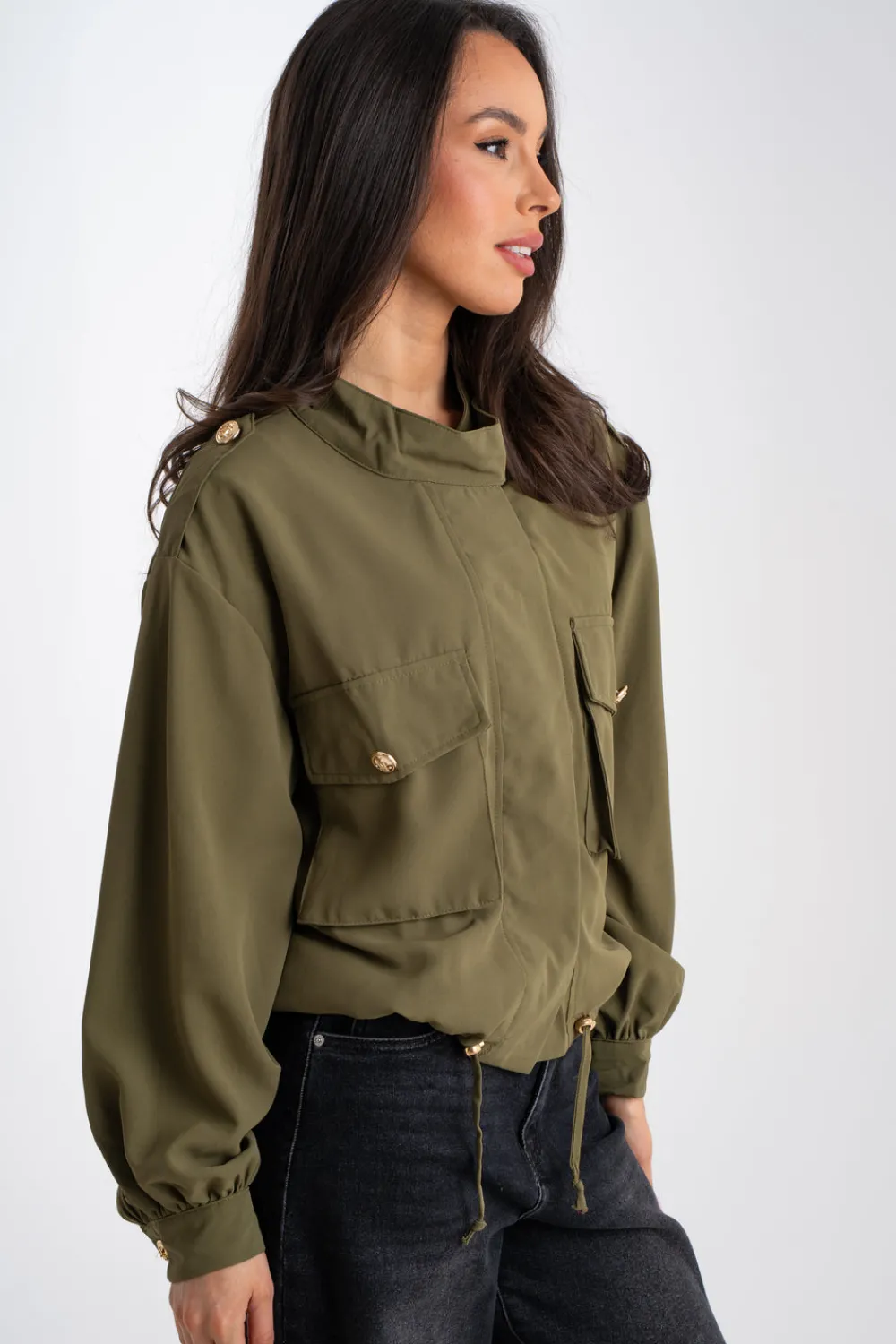 The Walk in Wardrobe Coats & Jackets>Una Cargo Jacket In Khaki