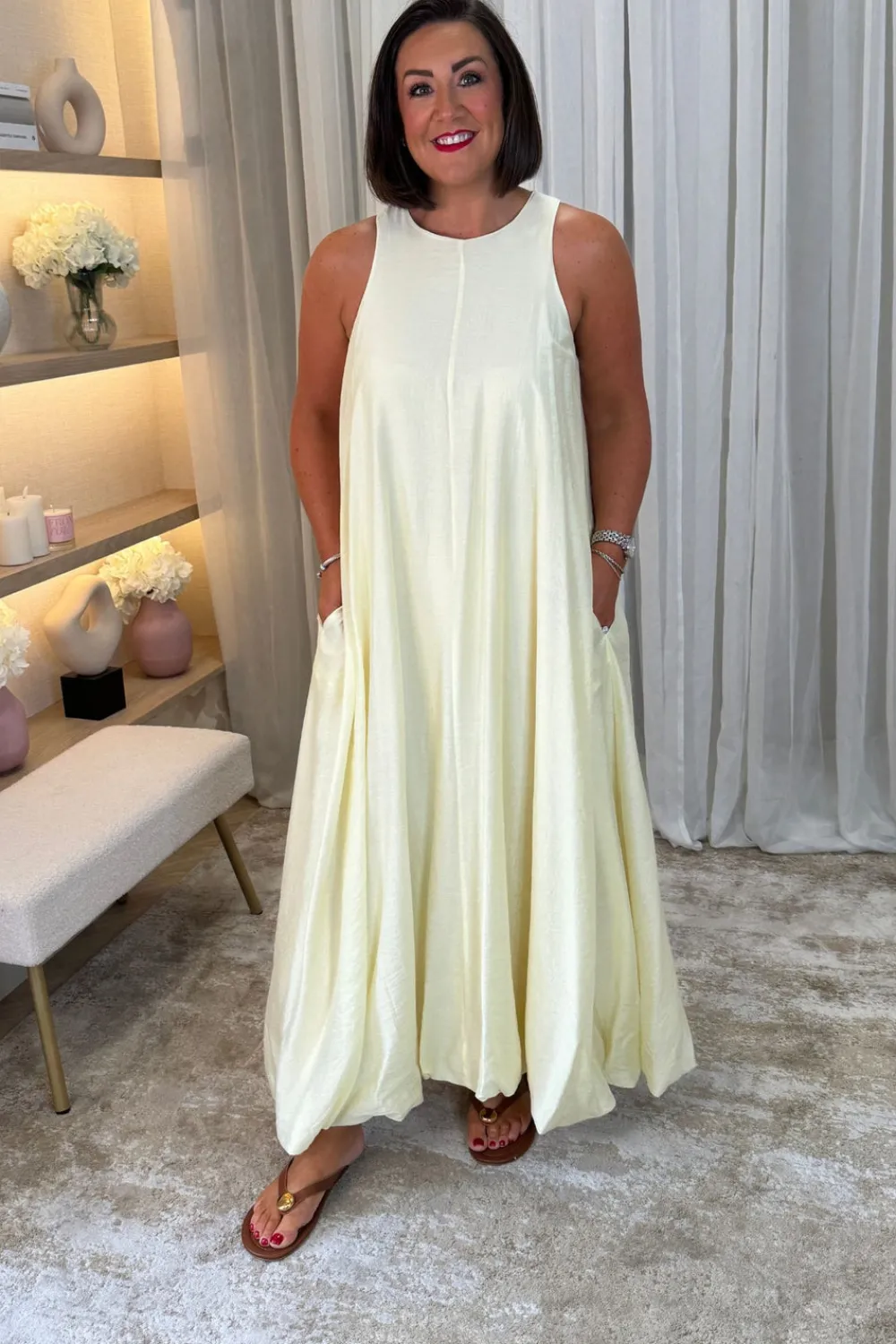 The Walk in Wardrobe Maxi Dresses>Willow Maxi Dress In Lemon