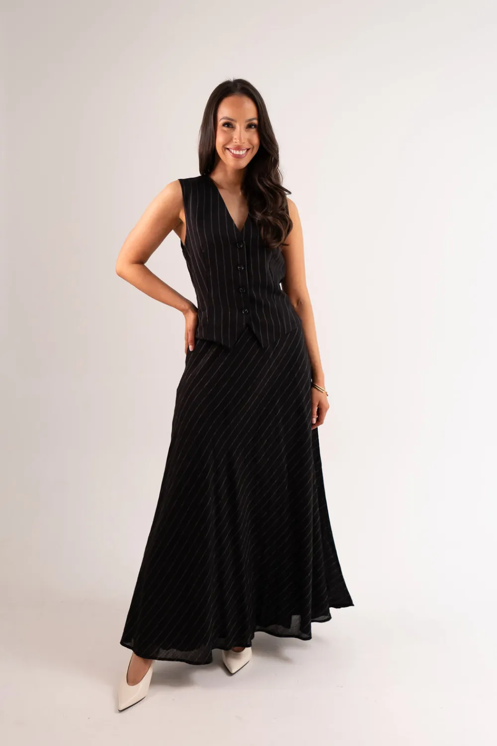 The Walk in Wardrobe Two-Piece>Willow Pinstripe Two Piece In Black
